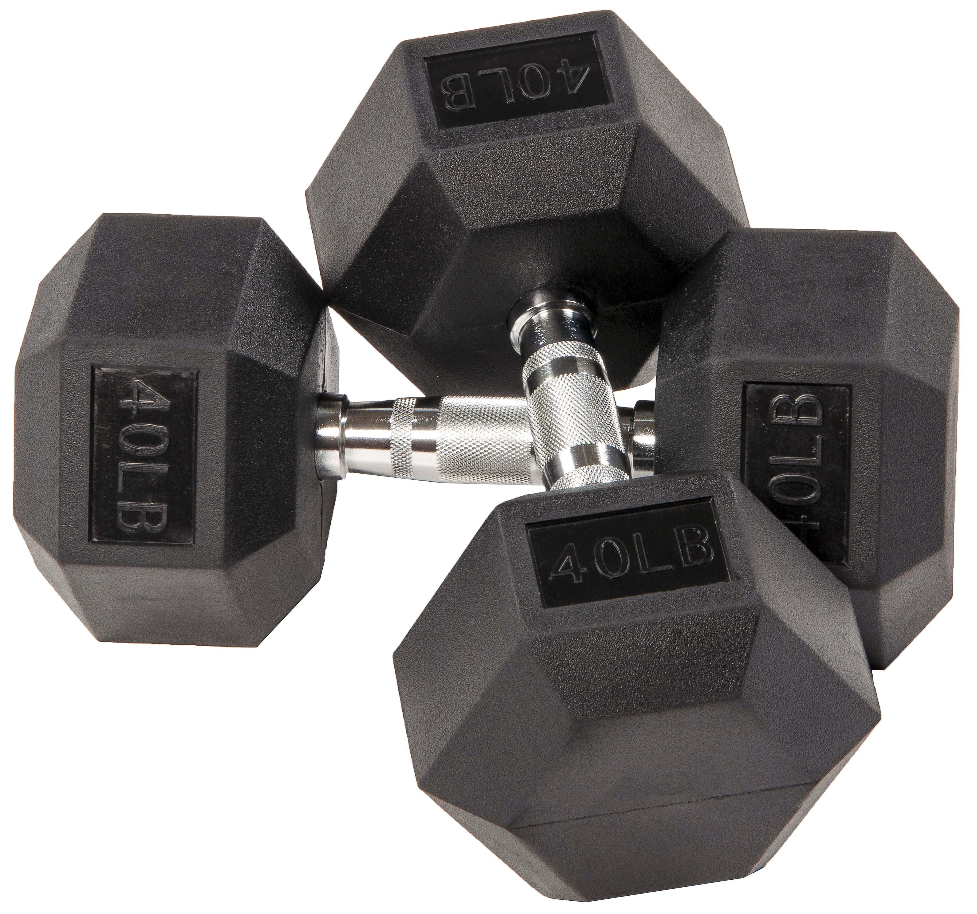 Weider Hex Rubber Coated Dumbbells Set Totals 40 lbs NEW FREE SHIP 20 lb Pair 