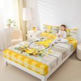 thumbnail image 4 of Homewish Kawaii Rustic Gnome Twin Sheet Sets for Kids, Cartoon Bee Honey Twin Fitted Sheet, Yellow Plaid Buffalo Flat Sheet, Microfiber Bedroom Decor, 3pcs, 4 of 7