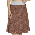 thumbnail image 1 of Women's Paisley Eastern Antique Ornament A-line Printed Skirt Casual Wear, 3XL, Orange Turquoise Plum, by Ambesonne, 1 of 6