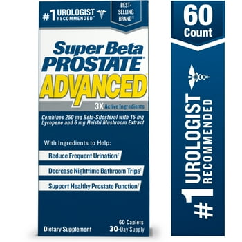 Super Beta Prostate Advanced Prostate Supplement for Men  Reduce Bathroom Trips, Promote , Support Urinary  & Bladder Emptying. Beta Sitosterol not Saw Palmetto. (60 Cets, 1-Bottl)