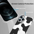 thumbnail image 2 of Compatible with iPhone 12 Pro Max Phone Case for Women, Transparent Shell Four Corner Protection Edge with Cute Cow Print Design, Lens Edge Raised Protection for iPhone 12 Pro Max 6.7"-Black, 2 of 12