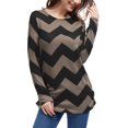thumbnail image 1 of Mujer Zig-Zag Diseño Holgado Punto Túnica - Negro y Marrón/S (US 6), S (EU 36), 1 of 6
