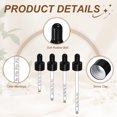 thumbnail image 4 of Uxcell Glass Eye Dropper, 10 Pcs Droppers Liquids Closure Top with Measurement mark for 100ml(3.4oz) Glass Bottles Liquids Essential Oils Dispenser Perfume Storage Lab, Black/Black Top, 4 of 6