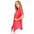 thumbnail image 3 of Women's Solid & Printed Short Sleeves Open Front Draped Cardigan, 3 of 5