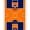 Orange Navy White, Pattern 1, variant on ODIKA Round Basketball Hoop Striped Borders Blanket Football Bold Center Stain Resistant Low Profile for Dorm Room, Small Living Apartment