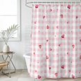 thumbnail image 4 of Valentine's Day Bathroom Shower Curtains with 12 Hooks Polyester Waterproof Shower Curtain for Stalls and Bathtubs Red Love Heart Romantic Pink Buffalo Plaid Decorative Bathroom Curtain 36x72 Inches, 4 of 9
