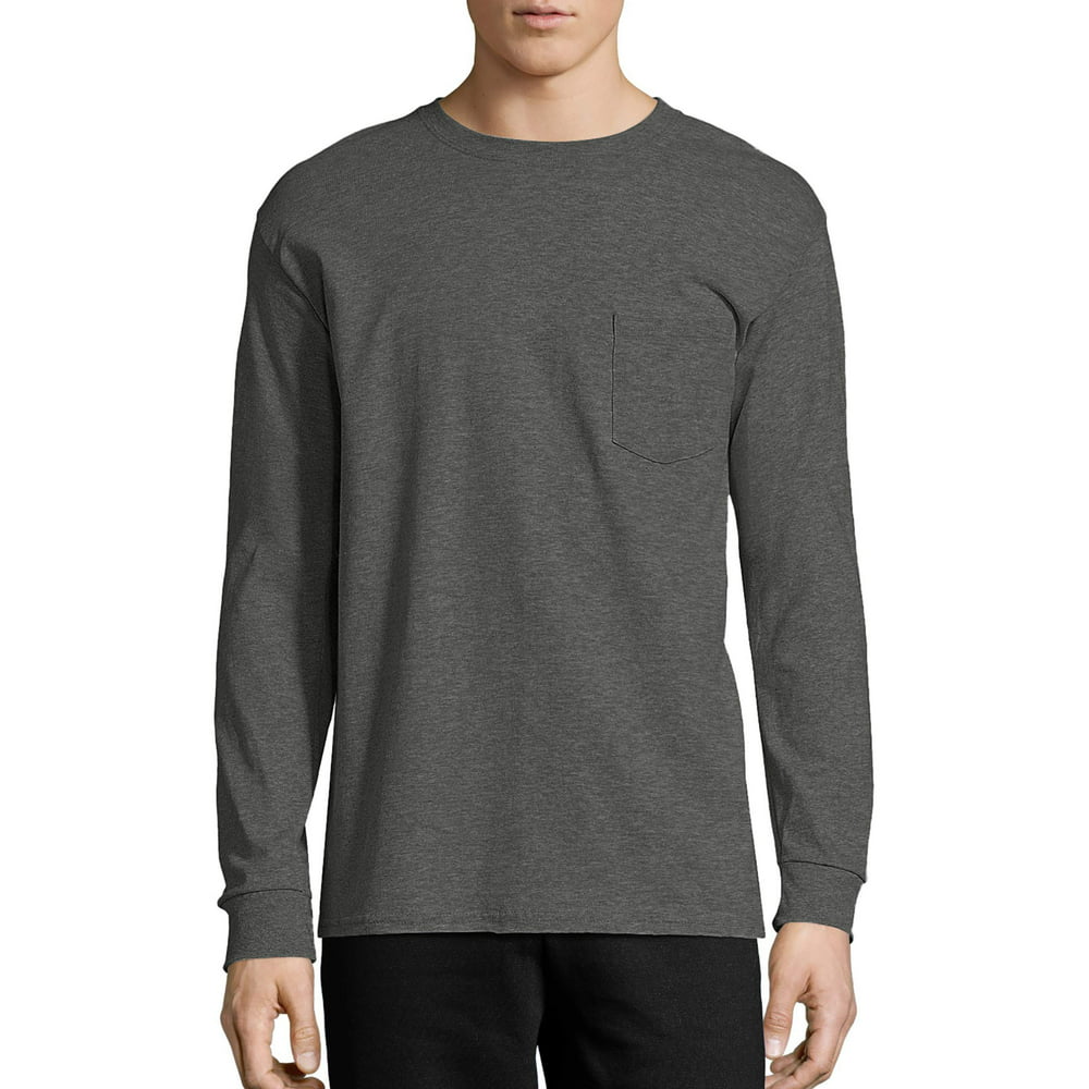 Hanes - Hanes Men's Long Sleeve Pocket T-shirt - Walmart.com - Walmart.com