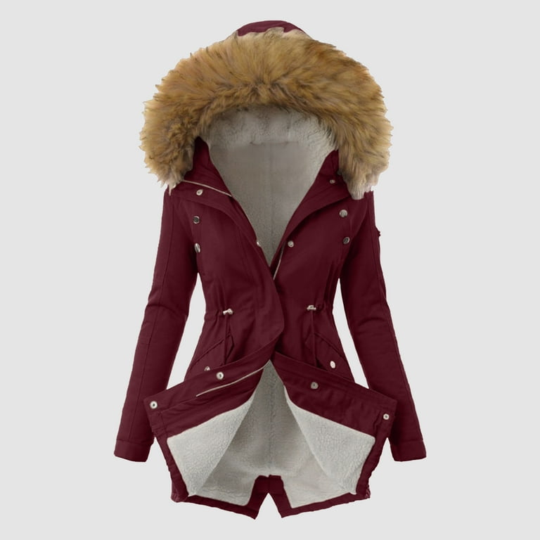 iOPQO Womens Coats Fleece Jacket Women Daily Plus Size Winter Coat