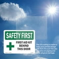 thumbnail image 6 of First Aid Kit Behind This Door With Symbol OSHA SAFETY FIRST Rigid Plastic Sign 24 Inch x 18 Inch - 5 Pack, 6 of 8