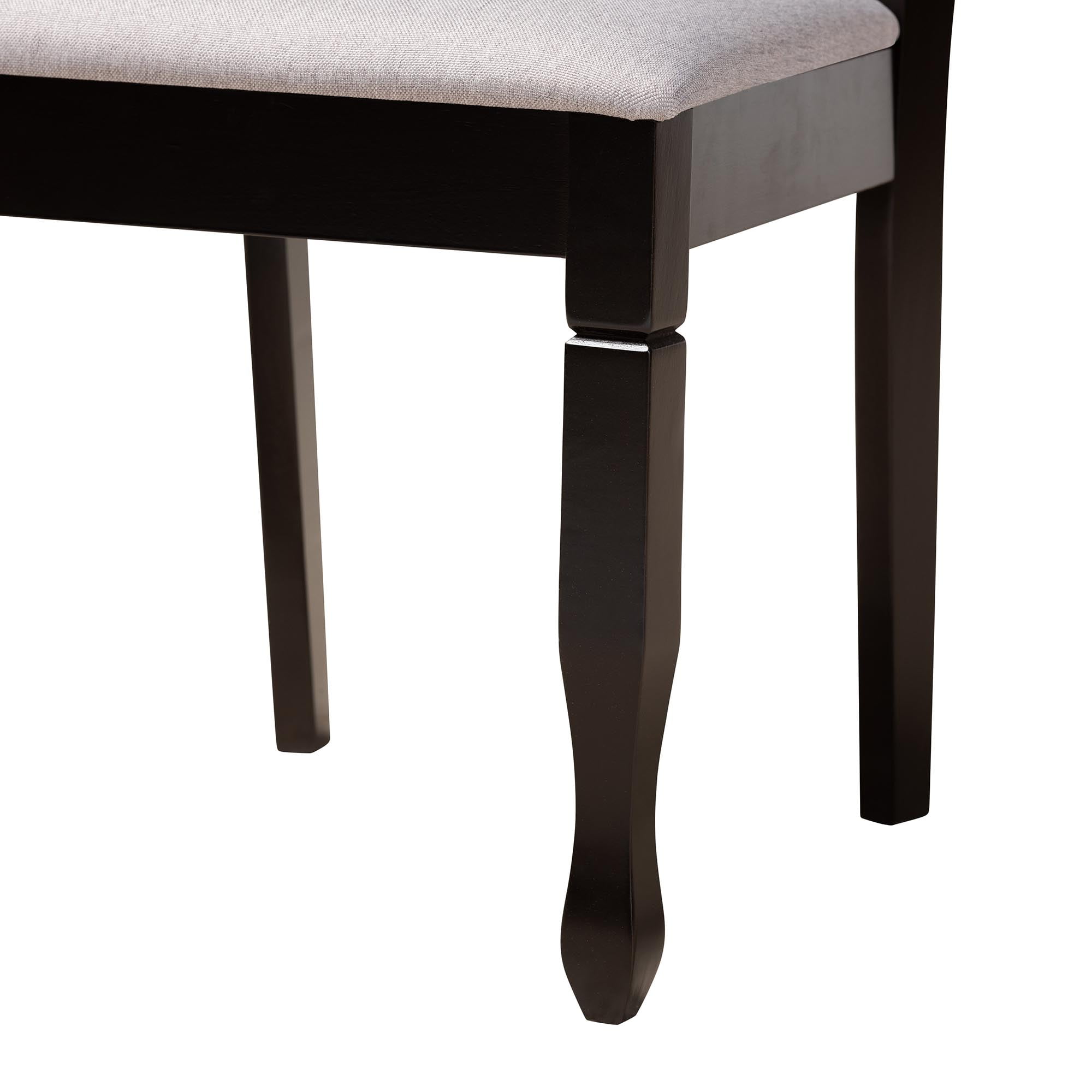 Baxton Studio Aggie Modern Dining Set, 5-Piece Set, Dark Brown