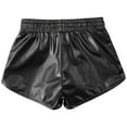 thumbnail image 3 of TiaoBug Kids Girls Sparkle Metallic Dance Shorts Gymnastics Athletic Tumbling Shorts Bottoms Activewear Black 11-12, 3 of 5