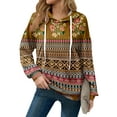 thumbnail image 3 of Hoodies For Women Oversized Winter Cute Sweatshirts Pullover Trendy Fall Clothes, Retro Geometric Print Lightweight Design without Pockets for Fall Winter Comfort,Earthy Yellow,S, 3 of 8
