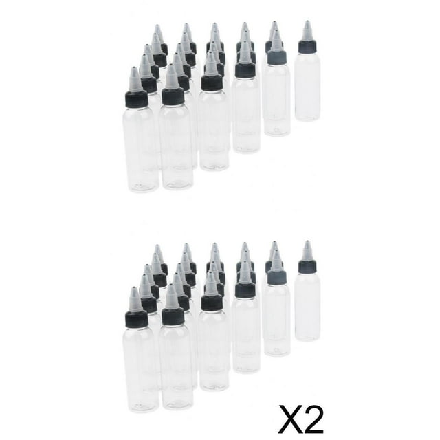 Botella Plástica Vacía shamjiam Botellas de pintura con punta 40 Piezas con Aplicador con Tapas giratorias