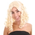 thumbnail image 4 of Adult Women's Medium Length Halloween Cosplay Blonde Princess of the Castle Costume Wig, 4 of 10
