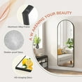 thumbnail image 4 of 64"x21" Arched Full Length Mirror Full Body Floor Mirror with Stand for Bedroom Cloakroom, Black, 4 of 7