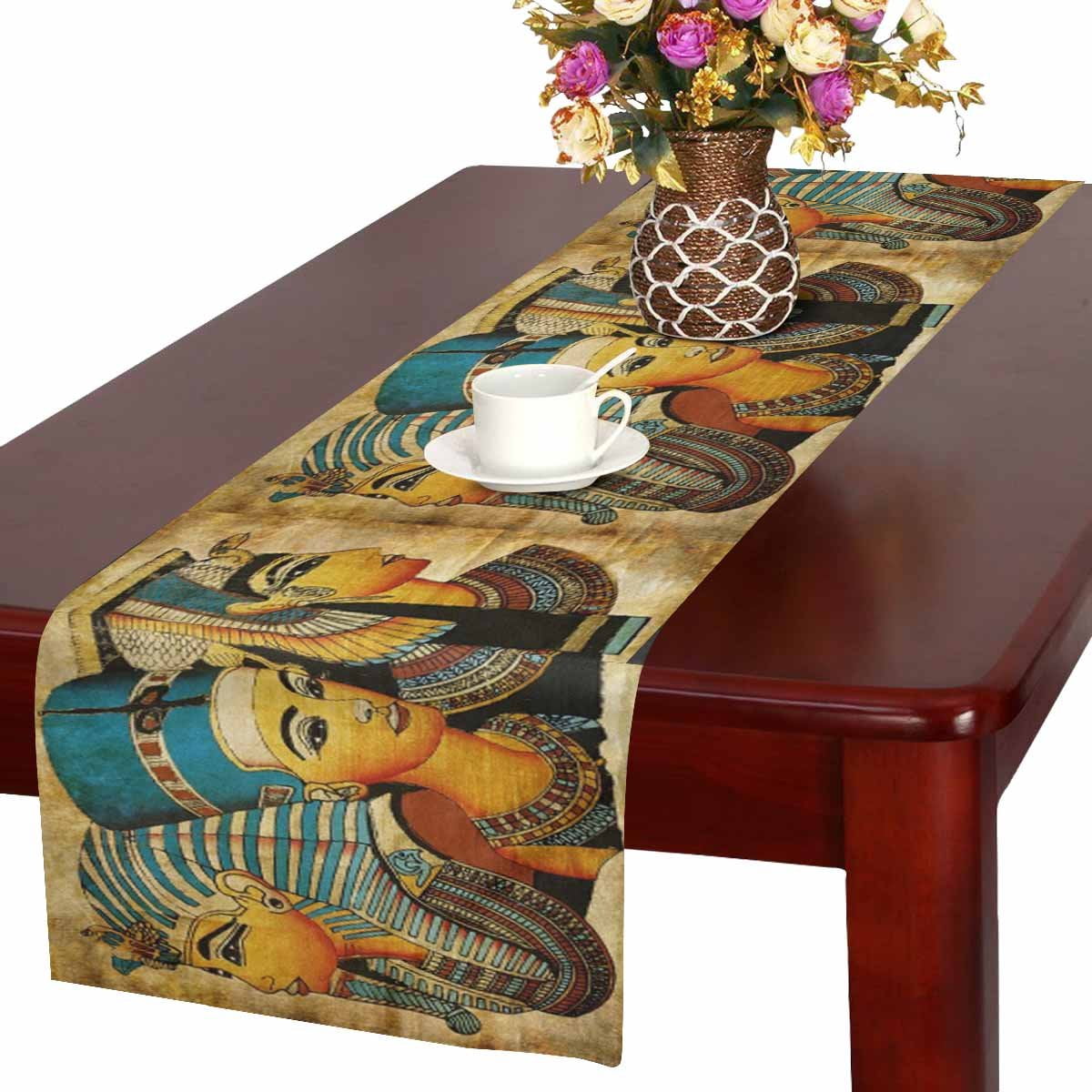 MKHERT Ancient Egyptian Parchment Table Runner for Office Kitchen