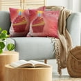 thumbnail image 5 of Ambesonne Birthday Throw Pillow Cover 2 Pack, Cupcake Abstract, 20", Red and Orange, 5 of 5