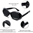 thumbnail image 3 of FEISEDY Black Clout Goggles Sunglasses Women Men Retro Oval Sunglasses B2253, 3 of 6