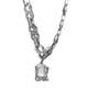 thumbnail image 1 of Suéter c-hain de clavícula de circón cuadrado, collar decorativo de c-hain para regalo de fiesta, ma Meterk Silver, 1 of 7