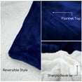 thumbnail image 4 of JML Sherpa Throw Blanket for Bed Couch, Soft Warm Reversible Fleece Blanket,Navy, 4 of 7