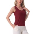 thumbnail image 4 of INSPIRE CHIC Women's Tank Top Round Neck Sleeveless Solid Layer Camisole XL Wine Red, 4 of 5