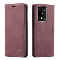 Dteck Wallet Case For Samsung Galaxy S20 Ultra 6.9 inch, Premium PU Leather Wallet case Magnetic Flip Folio [Kickstand Feature] with ID&Credit Card Pockets,Wine Red