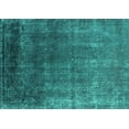 thumbnail image 1 of Ahgly Company Machine Washable Indoor Rectangle Oriental Turquoise Blue Industrial Area Rugs, 5' x 7', 1 of 4