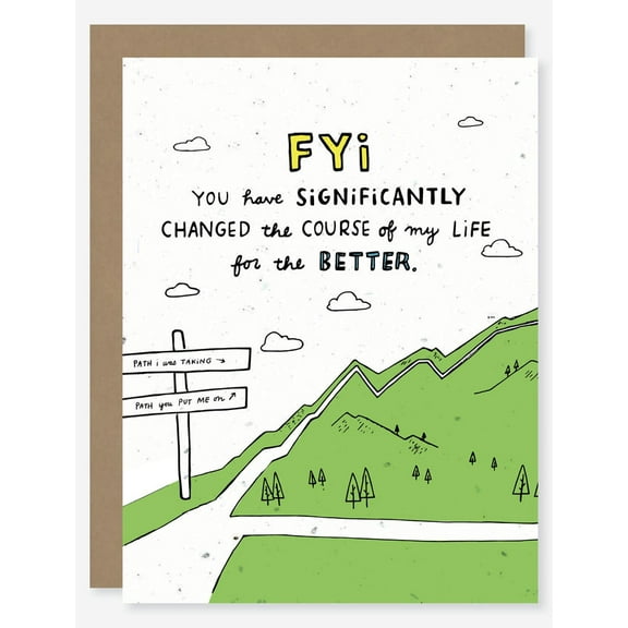 Inspirational Thank You Card – “You Have Significantly Changed My Life for the Better” – Envelope Included, Blank Inside – Perfect Gratitude Card for Friends, Family, Mentors