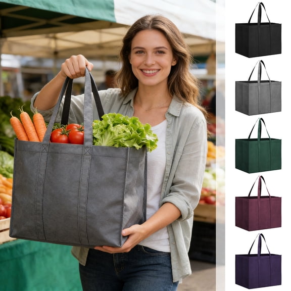 Msgweeeg Reusable Grocery Bags Tote Bag Reusable Grocery Bags Shopping Bags for Groceries Foldable with Long Handle