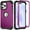 Purple, variant on for iPhone 14 Pro Max Case, Slim Dual Layer 3 in 1 Heavy Duty Protection Hybrid Hard PC Soft Silicone Rugged Bumper Anti Slip Full-Body Protective Cases for iPhone 14 Pro Max, Red