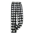 thumbnail image 5 of Inglocry Pajama Pants Women Fuzzy Flannel Plaid Pants Warm Wide Leg Lounge Fleece Pj Pant with Pockets Pajama Bottoms Black S, 5 of 7
