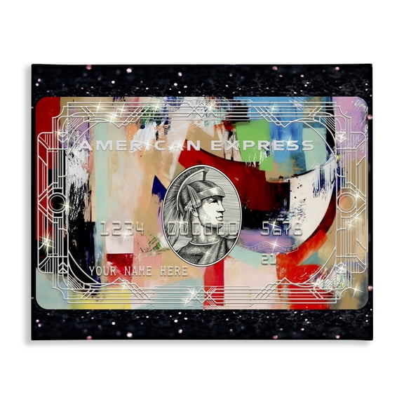 Stupell Industries Contemporary Credit Card on Black Canvas Art, 20 x 16, by Ziwei Li