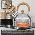 thumbnail image 3 of CHUANK 3/2L Tea Kettle Anti-scald Handle Rustproof Whistling Tea Kettle Food Grade Stainless Steel Stove Top Tea Kettle Even Heating Whistling Kettle Teapot Kitchens Gas Stove Induction C, 3 of 10