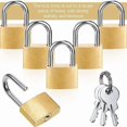 thumbnail image 2 of 12 Pack Mini Padlock Small Padlock Solid Brass Locks with 3 Key for Luggage Lock,Backpack,Gym Locker, 2 of 5