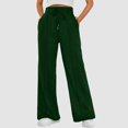 thumbnail image 5 of NOLDARES Wide Leg Dress Pants for Women Business Casual Elastic Waist Comfy Work Pants Baggy Lounge Pants Trousers with Pocket(Green,L), 5 of 7