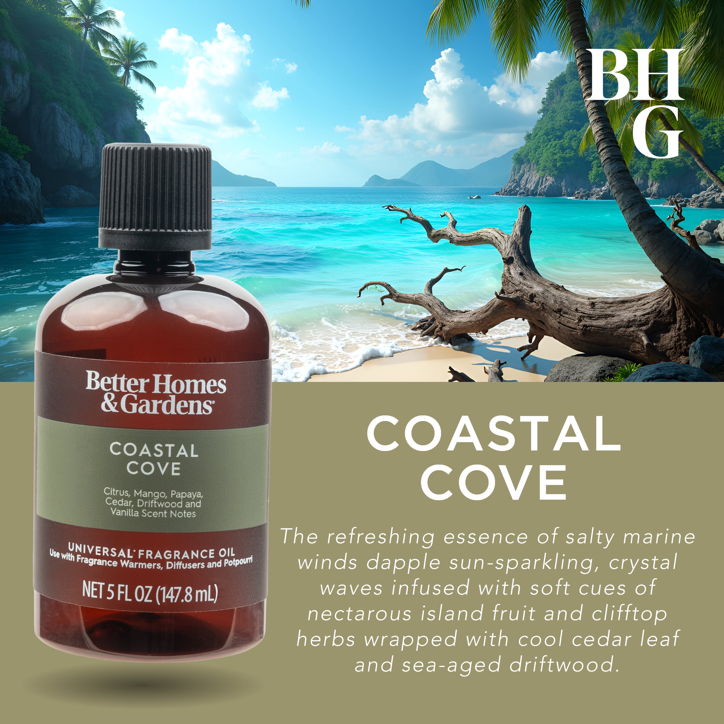Better Homes & Gardens Universal Fragrance Oil, Coastal Cove 5 fl oz