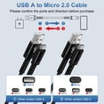 thumbnail image 4 of 2 Pack Micro USB Charger, USB A to Micro Cable 6FT with USB Wall Charger, Android Charger Block Fast Charging Cable for Kindle, E-Reader, Samsung J8 J7 Pro S6S7, Droid Cord AC Power Adapter, Black, 4 of 8