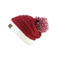 thumbnail image 2 of C.C Unisex College High School Team Color Two Tone Pom Pom Knit Beanie Hat, 2 of 2