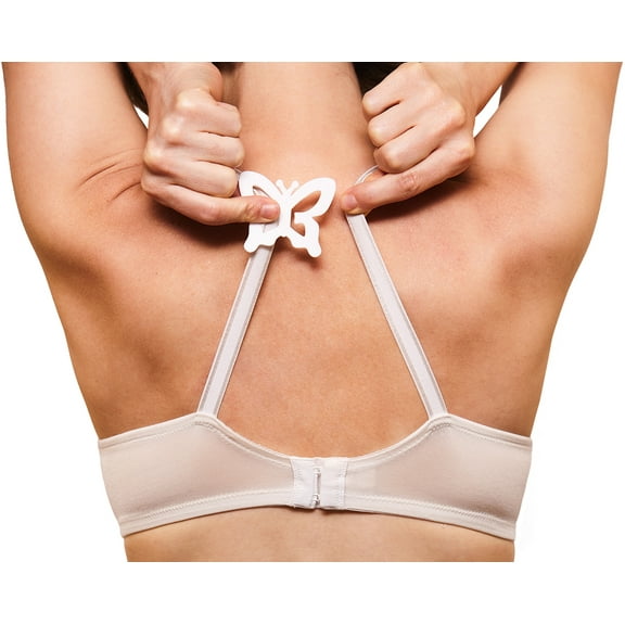 Bra Strap Clips - Racer Back - Conceal Straps - Cleavage Control (Butterflys - 4 Pack)