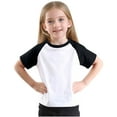 thumbnail image 6 of Kids Color Block Raglan T-Shirts Boys Girls Baseball Cotton Tops Short Sleeve Crew Neck Summer Casual Tees T Shirts 3-14Y, Black, 9 Years, 6 of 7