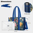 thumbnail image 5 of Teacher Tote Bag,Pioneer Flower Floral Print Pattern Teacher Utility Tote Bag,Large Work Tote Bags for Women with Multiple Pockets,Top Zipper Closure,13.8x10.6x6.7 Inch, 5 of 5