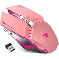 thumbnail image 1 of Ratón inalámbrico para juegos T12 recargable, silencioso, óptico, 2.4 G, con luz LED intercambiable, compatible con portátiles, 7 botones, 3 A, 1 of 5