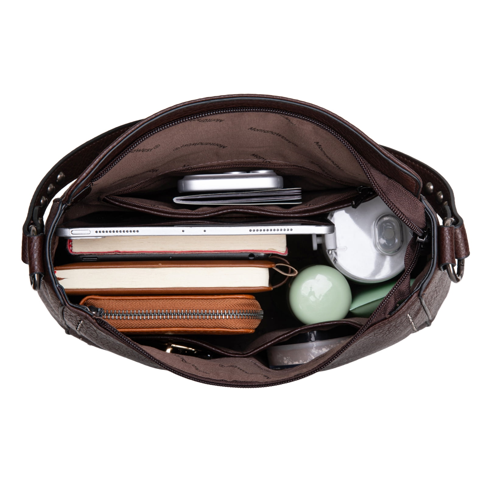 Montana West Purse and Wallet 2Pcs Set Hobo Crossbody Bag for Women Shoulder Handbags with Adjustable Strap, Coffee
