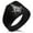 Black, variant on Stainless Steel Freemasons Masonic Royal Compass Needle Stripe Pattern Biker Style Polished Ring