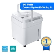 Midea Cube 50-Pint Smart Dehumidifier with Built-In Pump, ENERGY STAR®, Covers up to 4,500 Sq. Ft., White, MAD50PS1QWT-A