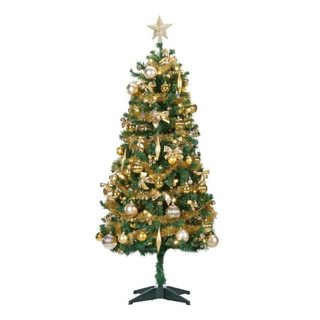 Holiday Time Pre-Lit Christmas Tree 5 ft with Decorations,
