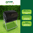 thumbnail image 3 of FCMP Outdoor Bac de Compostage de Jardin de 37 Gallons à une Seule Chambre pour Roto et Tumbling, Noir, 3 of 6