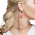 thumbnail image 4 of 6 Pairs 6 Colors Resin Doughnut Dangle Earrings Platinum Brass Jewelry for Women Mixed Color 41mm Pin: 0.6mm 1 pair/color, 4 of 7