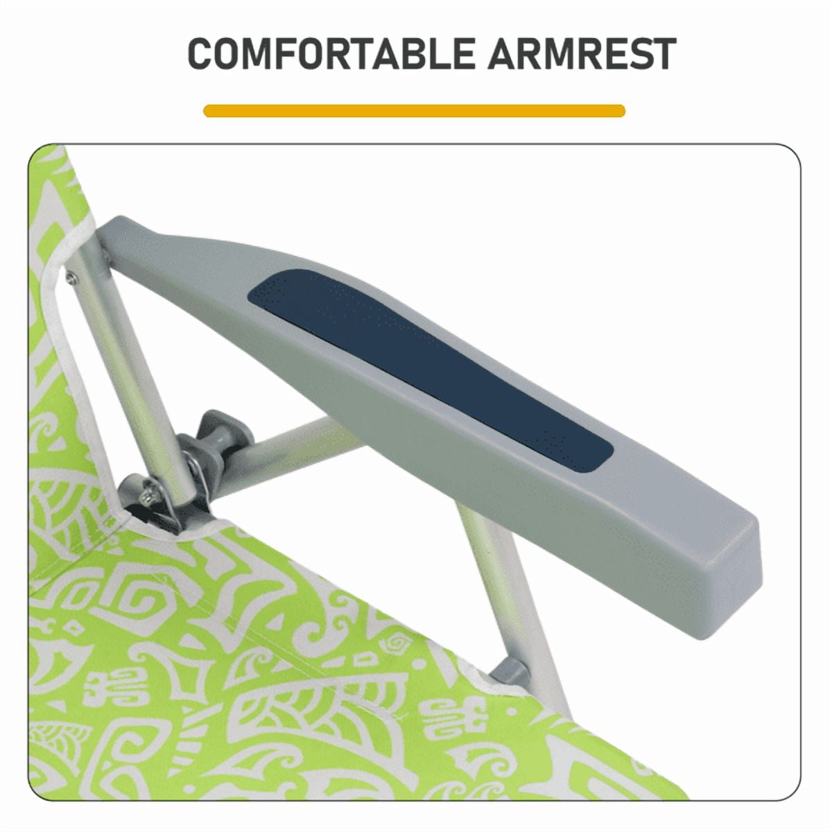 Alvantor 5-Position Folding Beach Chair for Adults with Headrest, Cup Holder, Cooler Bag, Shoulder Strap, 15 in Seat