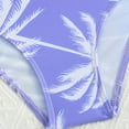 thumbnail image 5 of Girl Swimsuit Bikini Set Tropical Print Bathing Suit Two Piece Girls'swimwear Purple 7 Years-8 Years, 5 of 7